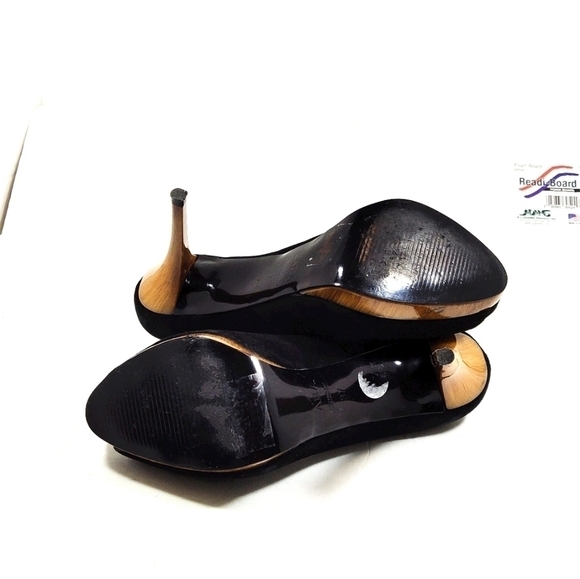 Zara women collection black platform peep toes high heels suede shoes Size: 6.5 - Picture 5 of 5